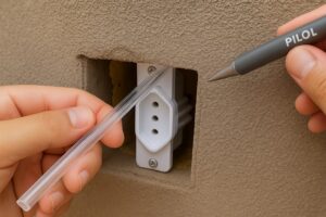 truque usando caneta para nivelar suporte em caixinha de luz funda